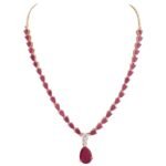 American Diamond CZ Gold Plated Designer Golden Jewellery Set/Necklace Set with Chain & Earring for Girls/Women - Image 5