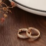 18k Rose Gold Plated Latest Fancy Stylish Copper Zircon Bali Earrings for Women and Girls - Image 4