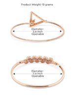 Set of 2 Rose Gold Contemporary Cubic Zirconia Brass Kada Style Bracelet For Women - Image 3