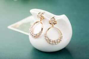 Stylish Fancy Golden Gold Plated Earrings for Women - Image 3