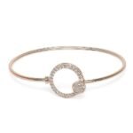 Rose Gold Cubic Zirconia Contemporary Bangle Style Brass Kada For Women