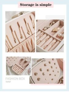 Jewellery Organisers Box PU Leather Storage Case for Rings, Earrings, Necklace Jewelry Organizer for Women Travel - Image 2