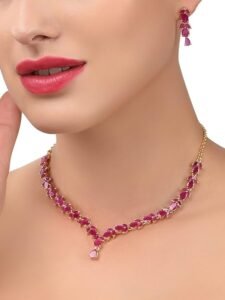 Delicate Ruby Necklace Set For Women - Image 6