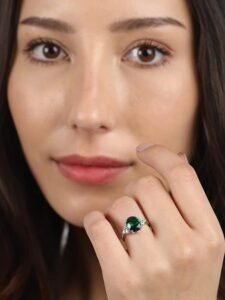 925 Sterling Silver Oval stone Ring with Adjustable Band | Gift for Women Wife Girls - Image 3