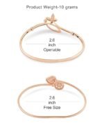 2 Rose Gold Contemporary Cubic Zirconia Brass Kada Style Bracelet For Women - Image 2