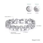 White Silver Plated Cubic Zirconia Stylish AAA Crystal Charm Bracelet for Women - Image 2