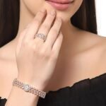 American Diamond Studded Artistically Designed Celebrity Inspired American Diamond Bracelet Jewellery For Girl and Women - Image 4