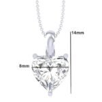 Sterling Silver White Gold Plated Heart Solitaire Pendant Chain Necklace | Gift for Women & Girls - Image 2