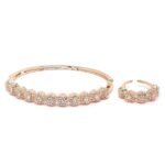 Rhodium-Plated Teardrop & Square Shaped American Diamond Studded Kada Bracelet For Girls and Women