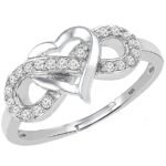 Sterling Silver Rings for Women, Infinity Ring for Women - Ring for Girlfriend, Adjustable Rings for Women Stylish, Heart Shape Rings for Girls Free Size
