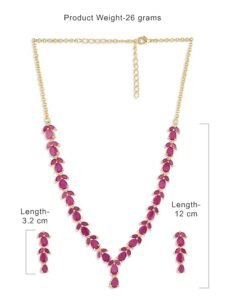 Delicate Ruby Necklace Set For Women - Image 2