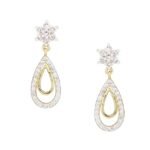 Women's/Girls 24K Gold Plated Sparkling Nakshatra Drop Dangle Brass Metal Earrings (Golden)