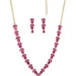 Delicate Ruby Necklace Set For Women