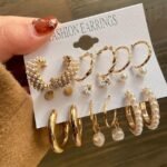 18 pairs Combo Set Celebrity Inspired Latest Stylish Gold Plated Hoop and Crystal Pearl Stud Earrings for Women - Image 4