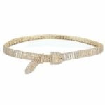 Shiny Crystal Rhinestone Waist Belt for Women Dresses Stone Studded Design Metal Slim Bellychain for Ladies Saree - Free Size
