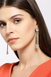 Jewellery for women Crystal Earings Gold Plated Dangler Earrings for Girls and Women - Image 4