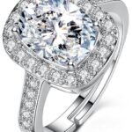 Stylish Silver Plated Solitaire Crystal Ring for Women and Girls