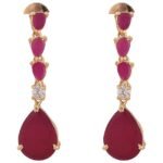 American Diamond CZ Gold Plated Designer Golden Jewellery Set/Necklace Set with Chain & Earring for Girls/Women - Image 4