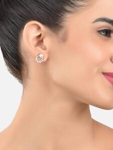 Combo of 3 Cubic Zirconia & Pearls Contemporary Stud Earrings For Women - Image 5