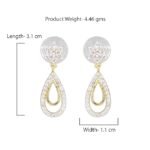 Women's/Girls 24K Gold Plated Sparkling Nakshatra Drop Dangle Brass Metal Earrings (Golden) - Image 3