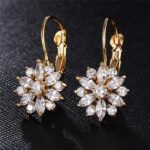 18k Gold Plated AAA Crystal Diamonds Earrings For Women & Girls - Image 3