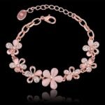 Latest 18k Rose Gold Stylish Bracelet Earrings Combo Jewellery For Women and Girls - Image 5