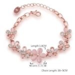 Latest 18k Rose Gold Stylish Bracelet Earrings Combo Jewellery For Women and Girls - Image 4