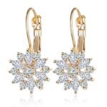 18k Gold Plated AAA Crystal Diamonds Earrings For Women & Girls