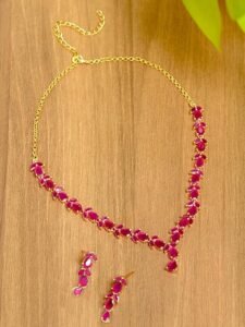 Delicate Ruby Necklace Set For Women - Image 5