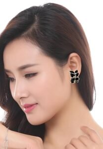 women Jewellery Crystal Stud Earrings Combo Tops for Girls and WomenColor: Black & White Material: Gold Plated It is advisable to store jewellery in a zip lock pouch (air tight pouch), keep away from water perfume and other chemicals and clean it with dry and soft cloth Country of Origin: India - Image 2