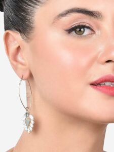 Set Of 2 White Tiny Enamel Flower Contemporary Drop Earring For Women - Image 6