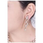 American Diamond CZ Rose Gold Plated Designer Jewellery Set/Necklace Set with Chain & Earring for Girls/Women - Image 3