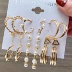 18 pairs Combo Set Celebrity Inspired Latest Stylish Gold Plated Hoop and Crystal Pearl Stud Earrings for Women - Image 2