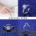 Rings for Women and Girls Silver Ring | Adjustable Crystal Rings Silver Toned Finger Ring for Women | Birthday Gifts For Women Valentine Gift for Girls - Image 4