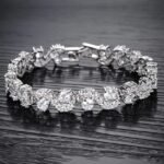 White Silver Plated Cubic Zirconia Stylish AAA Crystal Charm Bracelet for Women - Image 5