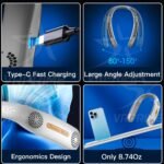 Neck fan for Women Hands Free Bladeless Personal Mini Fan,3 Speeds 62 Air Outlet, Free Adjustment Personal Cooling Fan - Image 4