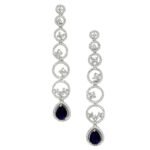 Oxidised Silver-Plated American Diamond studded Circular Shaped Drop Earrings for Girls and Women