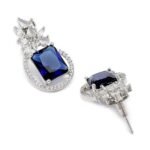 Oxidised Silver-Plated American Diamond studded Paisley Shaped Studs Earrings for Girls and Women - Image 2