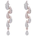 American Diamond CZ Rose Gold Plated Designer Jewellery Set/Necklace Set with Chain & Earring for Girls/Women - Image 2