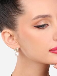 Set of 25 Gold Tone Contemporary Studs & Drop Earrings For Women - Image 5