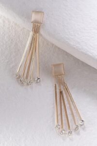 Jewellery for women Crystal Earings Gold Plated Dangler Earrings for Girls and Women - Image 3