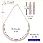 Jewellery Set Classic Style AD/American Diamond Studded Rose Gold Plated Handcrafted Circle Necklace Set for Women & Girls - Image 3