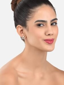 Combo of 3 Cubic Zirconia & Pearls Contemporary Stud Earrings For Women - Image 2