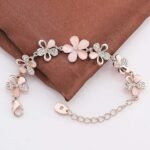 Latest 18k Rose Gold Stylish Bracelet Earrings Combo Jewellery For Women and Girls - Image 3