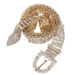 Shiny Crystal Rhinestone Waist Belt for Women Dresses Stone Studded Design Metal Slim Bellychain for Ladies Saree - Free Size - Image 7