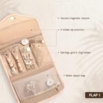 Cotton Jewellery Organisers Travel Organizer Bag For Earrings, Rings, Necklace, Chain, Organiser Pouch For Gold Accessories Storage Women Girls, Soft Pink - Image 5