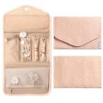 Cotton Jewellery Organisers Travel Organizer Bag For Earrings, Rings, Necklace, Chain, Organiser Pouch For Gold Accessories Storage Women Girls, Soft Pink