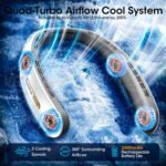 Neck fan for Women Hands Free Bladeless Personal Mini Fan,3 Speeds 62 Air Outlet, Free Adjustment Personal Cooling Fan