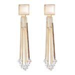 women Crystal Earings Gold Plated Dangler Earrings for Girls and Women