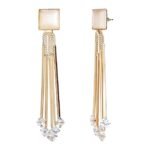 Jewellery for women Crystal Earings Gold Plated Dangler Earrings for Girls and Women - Image 5